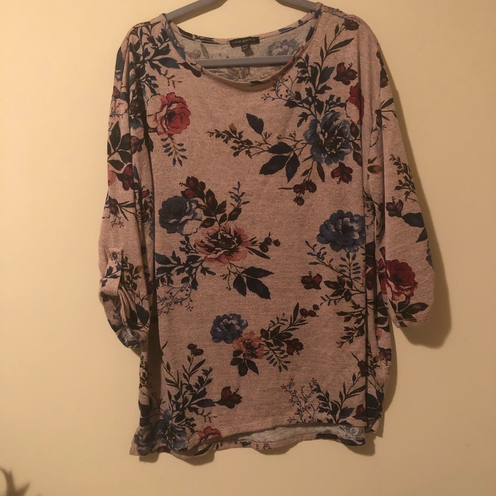 Lane Bryant 3/4 Sleeve Floral Tee 18/20